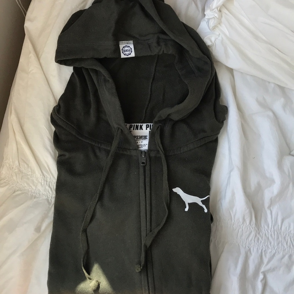 VS Pink Hooded Zip Up Sweatshirt